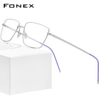 FONEX Kính Titan Gọng Nam Cận thị Kính mắt vuông quang học F8564