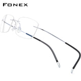 FONEX Titanium Rimless Glasses Men Eyeglasses Frame 9203