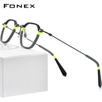 FONEX Acetate Titanium Glasses Frame Men Square Eyeglasses F85681