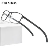FONEX Alloy Glasses Frame Women Square Screwless Eyeglasses 995