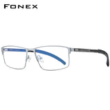 FONEX Legierung Brillengestell Frauen Quadratische schraubenlose Brille 998