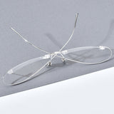 FONEX Sterling Silber S800 Brillengestell Herren Randlose Optische Brille FS001