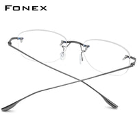 FONEX Rimless Glasses Men Eyeglasses Frame 8107