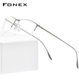 FONEX Titanlegierung Brillengestell Männer Quadratische Brille 8101