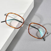 FONEX Legierung Brillengestell Männer Quadratische Optische Schraubenlose Brille F98638