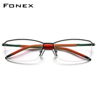 FONEX Titan Brille Männer Halbquadrat Myopie Optische Brille F1015