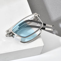 FONEX Screwless Folding Reading Glasses Men Photochromic Blue LH016