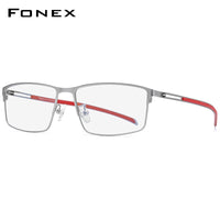 FONEX Photochromic Grey Alloy Glasses Frame Men Screwless Eyeglasses FAB1010
