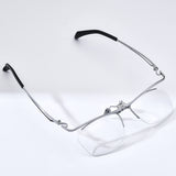 FONEX 180° Flip Titanium Glasses Frame Men Square Half Eyeglasses F8044