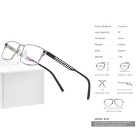 FONEX Titan Brillengestell Herren Quadratische schraubenlose Brille 8531