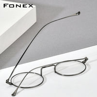 FONEX Titanium Brillengestell Männer Runde Myopie Optische Brille F85666