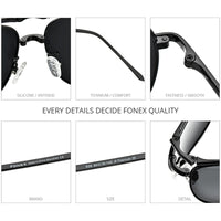 FONEX Titanium Herren Faltbare polarisierte Sonnenbrille T839