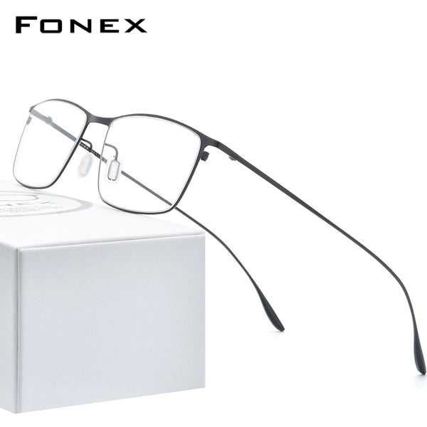 FOEX 티타늄 합금 안경 프레임 남성용 사각 안경 8105
