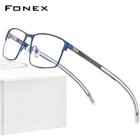 FONEX Alloy Glasses Frame Women Square Screwless Eyeglasses 998