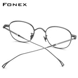 FONEX Titanium Glasses Frame Women Round Eyeglasses 8554