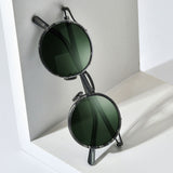FONEX Titanium Acetate  Men UV400 Round Polarized Sunglasses F85676