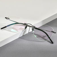 FONEX Titanium Glasses Men Rimless Square Eyewear 855