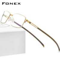 FONEX Legierung Brillengestell Männer Quadratische schraubenlose Brille F1011