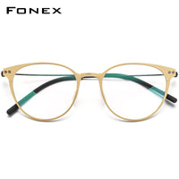 FONEX Titanium Glasses Frame Women Round Screwless Eyeglasses 8533