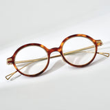 FONEX Acetate Titanium Glasses Frame Men Round Eyeglasses F85664