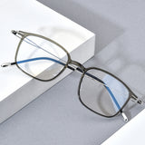FONEX Acetatlegierung Brillengestell Männer Quadratische Optische Schraubenlose Brille F1016