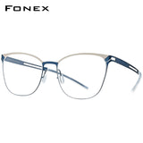 FONEX Titan Brillengestell Herren Quadratische schraubenlose Brille 8527