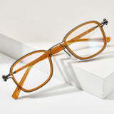 FONEX Acetat Brillengestell Männer Quadratische schraubenlose optische Brille F1026