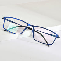 FONEX合金メガネ男性近視光学スクエアスクリューレス眼鏡F1022