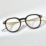 FONEX Acetat Titan Brillengestell Männer Runde Optische Brillen F85663