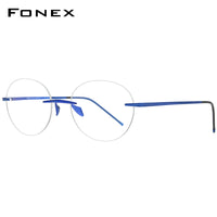 FONEXチタンリムレスメガネ女性用眼鏡フレーム8563