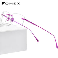 FONEX Titanium Rimless Glasses Men Eyeglasses Frame 8562