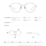 FONEX Titanium Glasses Frame Women Round Eyeglasses F85683