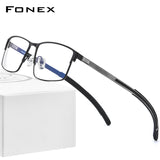 FONEX Legierung Brillengestell Frauen Quadratische schraubenlose Brille 998