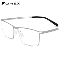 FONEX Titanium Glasses Frame Men Square Screwless Eyeglasses 874