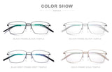 FONEX Titanium Alloy Glasses Frame Men Square Screwless Eyeglasses 98624