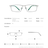 FONEX Titan Brillengestell Männer Quadratische Optische Brille F85691
