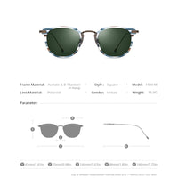 FONEX Titanium Acetate Men UV400 Square Polarized Sunglasses F85648