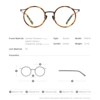 FONEX Acetat Titan Brillengestell Männer Runde Optische Brillen F85676