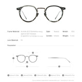 FONEX Acetat Titan Brillengestell Herren Runde Optische Brille 850