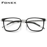 FONEX Legierung Brillengestell Männer Quadratische schraubenlose Brille F1007