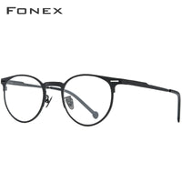 FONEX Titanium Glasses Frame Men Round Eyeglasses 8510