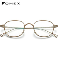 FONEX Titanium Glasses Frame Men Round Eyeglasses F85649