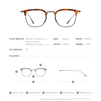 FONEX Acetat Titan Brillengestell Männer Quadratische Optische Brille F85661