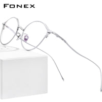 FONEX Titanium Brillengestell Herren Runde Brille F85640