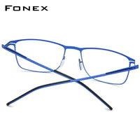 FONEX Alloy Glasses Frame Men Square Screwless Eyeglasses F1009