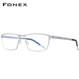 FONEX Legierung Brillengestell Männer Quadratische schraubenlose Brille 993