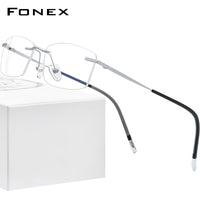 FONEX Titanium Rimless Glasses Men Eyeglasses Frame 9608