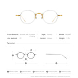 FONEX Acetate Titanium Glasses Frame Men Round Eyeglasses F85680