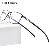 FONEX Alloy Glasses Frame Men Square Screwless Eyeglasses F1010