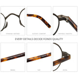 FONEX Titanium Glasses Frame Men Square Eyeglasses F85675